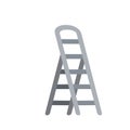 Stairs. Object for climbing to the top in different positions. Cartoon flat illustration. Grey metal stepladder