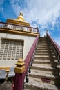 Stairs with pagoda in the temple