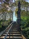 Stairs in Parc de Bercy, Paris, France, on a summer day