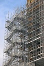 Stairs in scaffolding around Big Ben tower