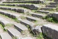 Stairs and seats of a historic Greek theatre at Taormina, Sicily Royalty Free Stock Photo