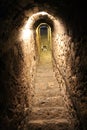 Stairs in secret tunnel in Bran castle, near Brasov Royalty Free Stock Photo