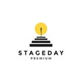 Stairs stage with microphone logo symbol icon vector graphic design illustration idea creative Royalty Free Stock Photo