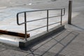 Stairs with Stainless steel handrails in the parking