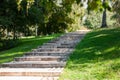 Stairs with steps go up in a park