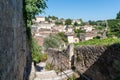 Stairs stone view of the village of Saint-Emilion region of Bordeaux France Royalty Free Stock Photo