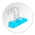 Stairs of the swimming pool icon, cartoon style Royalty Free Stock Photo