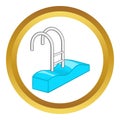 Stairs of the swimming pool icon Royalty Free Stock Photo