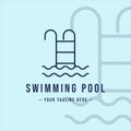 stairs at swimming pool logo line art simple minimalist vector illustration template icon graphic design Royalty Free Stock Photo