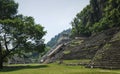 Stairs of the temple of the inscriptions at the archaeological Mayan site in Palenque, Chiapas, Mexico