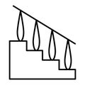 Stairs thin line icon. Staircase vector illustration isolated on white. Staircase with railings outline style design