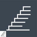 Stairs Thin Line Vector Icon