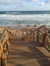 Stairs to the beach in Tabarka Royalty Free Stock Photo