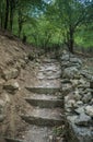 The stairs to Chufut-Kale - medieval cave town in Crimean Mountain