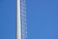 Stairs to the comunications pole with wires and cable