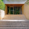 Stairs to contemporary apartment building entrance door Royalty Free Stock Photo