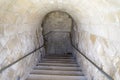 Stairs to the dungeon of a medieval castle Royalty Free Stock Photo