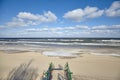 Stairs to an empty beach. Royalty Free Stock Photo