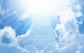 Stairs to heaven, bright light from heaven Royalty Free Stock Photo