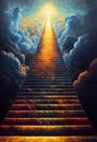 Stairs to heaven oil knife painting Royalty Free Stock Photo