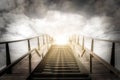 The stairs to heaven. Up the stairs. Condolence card. Royalty Free Stock Photo