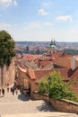 Stairs to Mala Strana (Lesser Town) and St. Nicholas Church, Prague