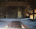 Stairs to the old wooden attic