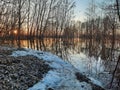 Stairs to the river at sunset Royalty Free Stock Photo