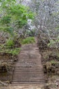 Stairs to the sanctuary and hilltop temple of Wat Phou