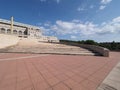 Stairs to stadium of European Barcelona city at Catalonia district in Spain Royalty Free Stock Photo