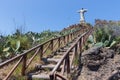 Stairs to statue of Jezus Christ at Garajau in Funchal, Madeira