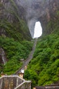 Stairs to Tianmen cave in Tianmenshan nature park - Zhangjiajie Royalty Free Stock Photo