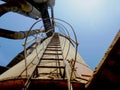 Stairs to the top of the tank on the industrial Royalty Free Stock Photo