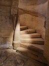Stairs to the upper part of the Mayor Abbey Church La Mota Fortress, AlcalÃ¡ la Real, AndalucÃ­a, Spain