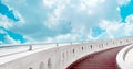 Stairs towards blue sky with clouds Royalty Free Stock Photo