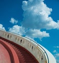 Stairs towards blue sky with clouds Royalty Free Stock Photo