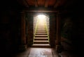 Stairs of Underground corridors at Trier Amphitheater - old Roman Ruins - Trier, Germany