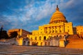 Sunset view photo of US congress Capitol Building Royalty Free Stock Photo