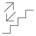 Stairs up and down arrow graph sign icon. Flat web walk step design vector illustration Royalty Free Stock Photo
