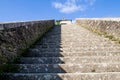 Stairs up the entrance of Portomarin. Royalty Free Stock Photo