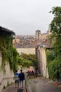 Stairs up the hill of Vieux Lyon to the Basilica Notre Dame de Fourviere Royalty Free Stock Photo