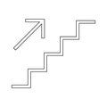 Stairs up icon. Stairs with up arrow black icon. Vector isolated Royalty Free Stock Photo