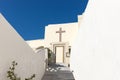 Stairs up to the church in Fira, Santorini Royalty Free Stock Photo