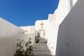 Stairs up to the church in Fira, Santorini Royalty Free Stock Photo