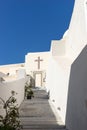 Stairs up to the church in Fira, Santorini Royalty Free Stock Photo