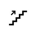 Stairs up vector icon. Arrow, ladder, stairway, step icon. Stairs symbol logo illustration Royalty Free Stock Photo