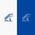 Stairs, Upstairs, Floor, Stage, Home Line and Glyph Solid icon Blue banner Line and Glyph Solid icon Blue banner