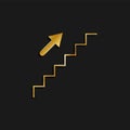 stairs, upstairs gold icon. Vector illustration of golden particle background