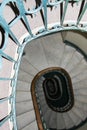 Stairs white Spiral staircase blue ancient
