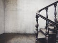 Stairs with white wall Interior Architecture details wooden floor Historical Building